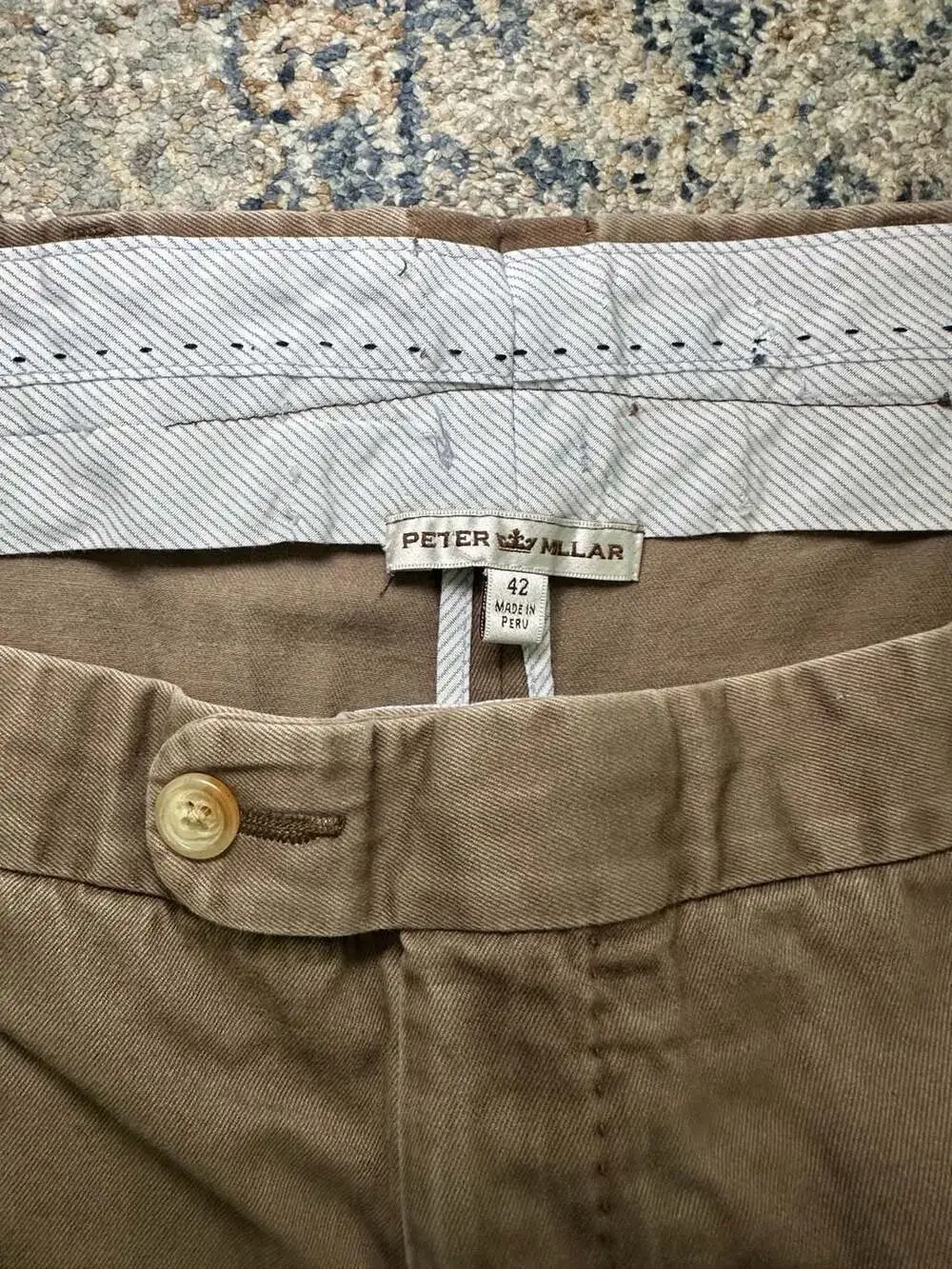 Peter Millar Men's Brown Cotton Chino Casual Pants Size 42